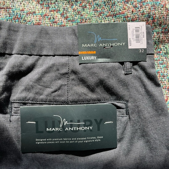 Marc Anthony Gray Flat Front Shorts Belt Loops SZ 32W Stretch Waist Slim Fit Men - Picture 15 of 15